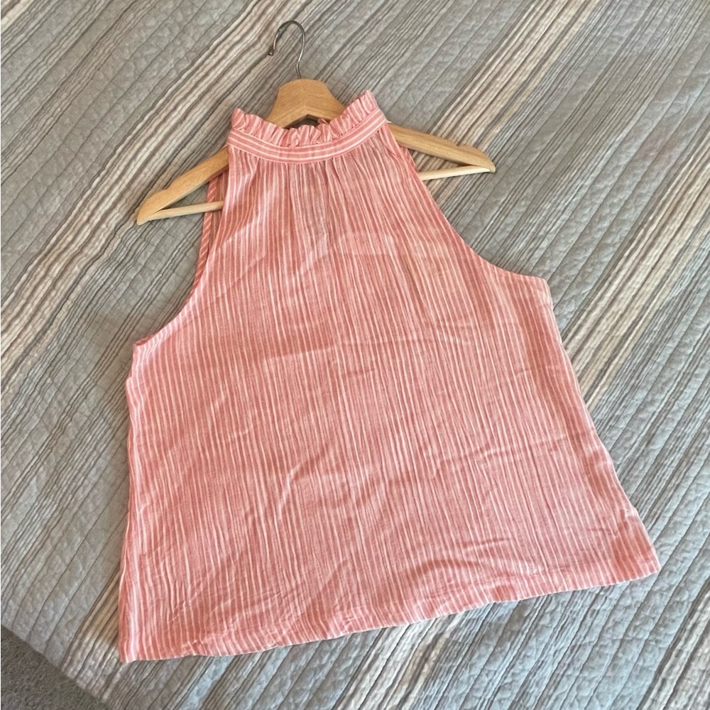 NWT!! Striped Rose and White color Sleeveless Halter Top, Universal Thread (XS)